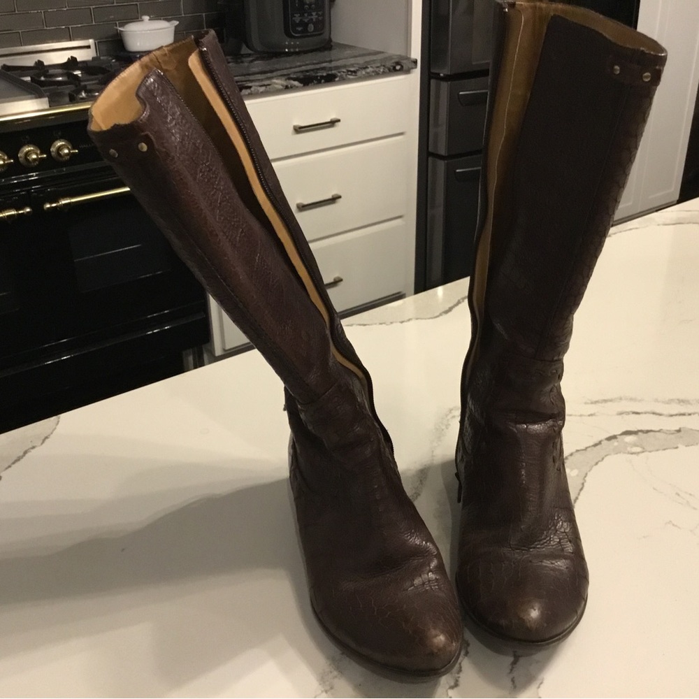 Biviel Leather Brown & Black Boots